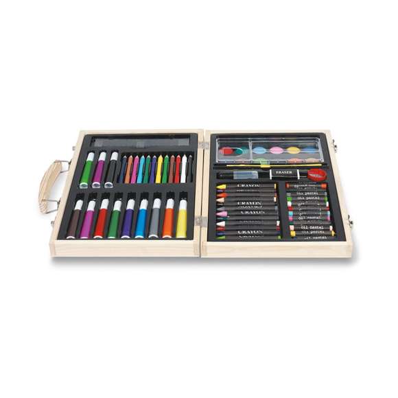 Set pinturas en caja de madera