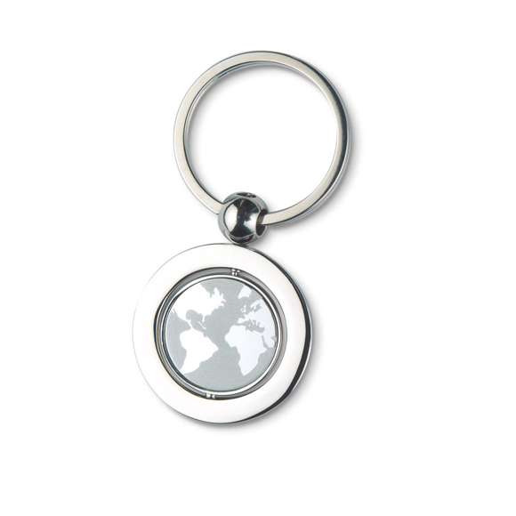 Llavero metal forma mundo