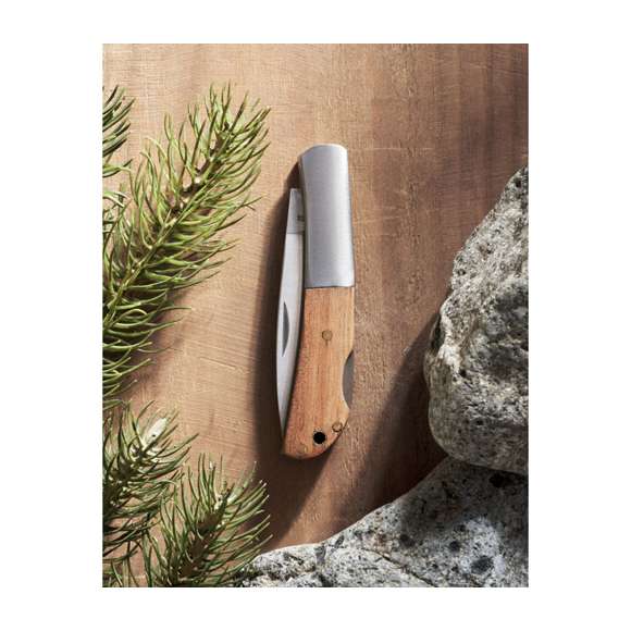 Cuchillo plegable de acacia