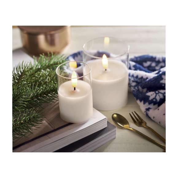 Vela cera LED soporte cristal