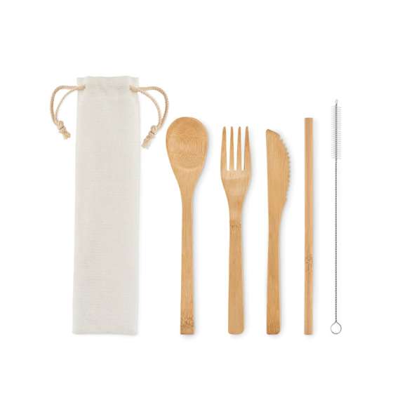 Set de cubiertos de bambú