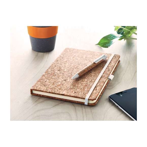 Set libreta bolígrafo corcho