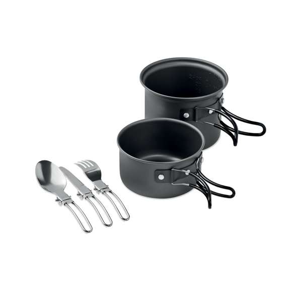 Set de camping con cubiertos