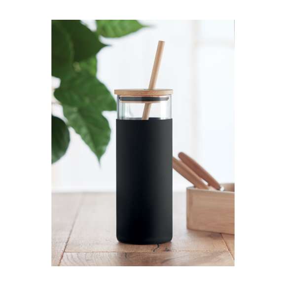 Vaso de 450 ml con tapa bambú
