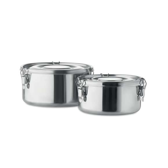 Set fiambreras de acero inox.