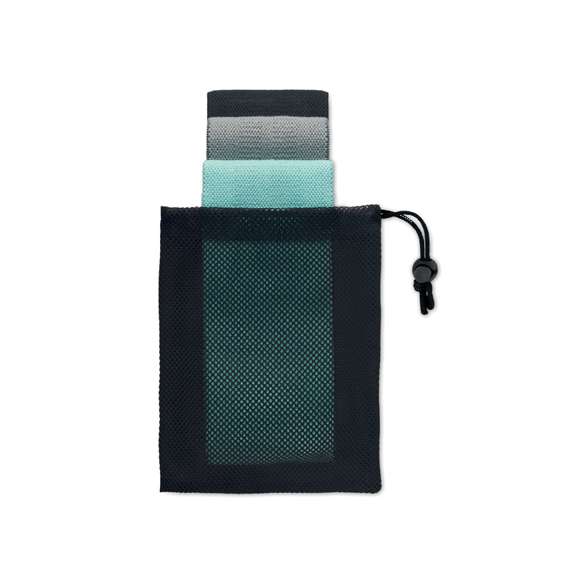 <p><span style="color: rgb(119,119,119);background-color: rgb(255,255,255);font-size: 13px;font-family: Open Sans", Arial, sans-serif;">Set de 3 bandas de fitness en tergal, algodón y seda de látex y presentado en una bolsa de RPET. Todas las bandas de fitness tienen una fuerza diferente paraun entrenamiento óptimo.</span>&nbsp;</p>