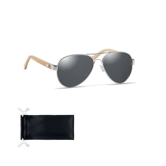 Gafas de sol de bambú en bolsa