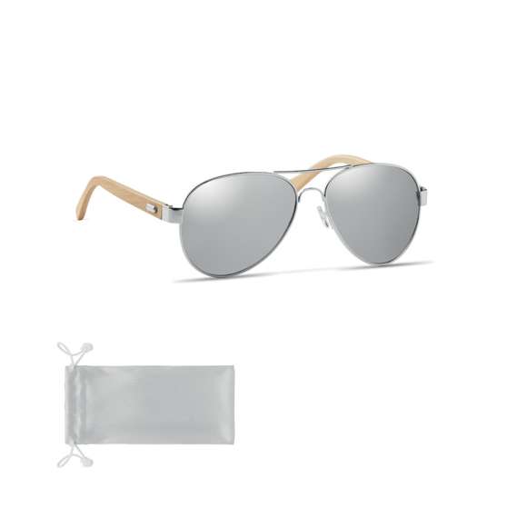 Gafas de sol de bambú en bolsa