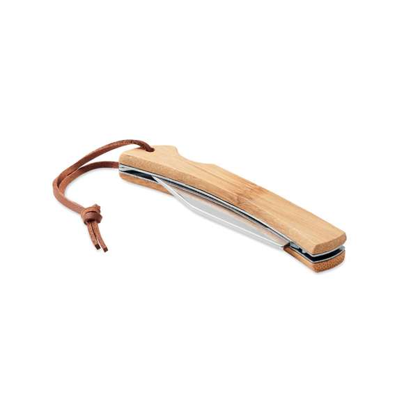 Cuchillo plegable de bambú
