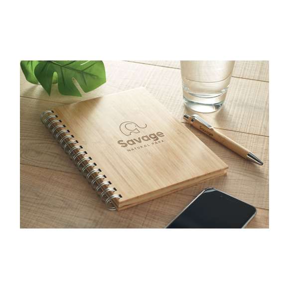Libreta A5 de bambú anillas
