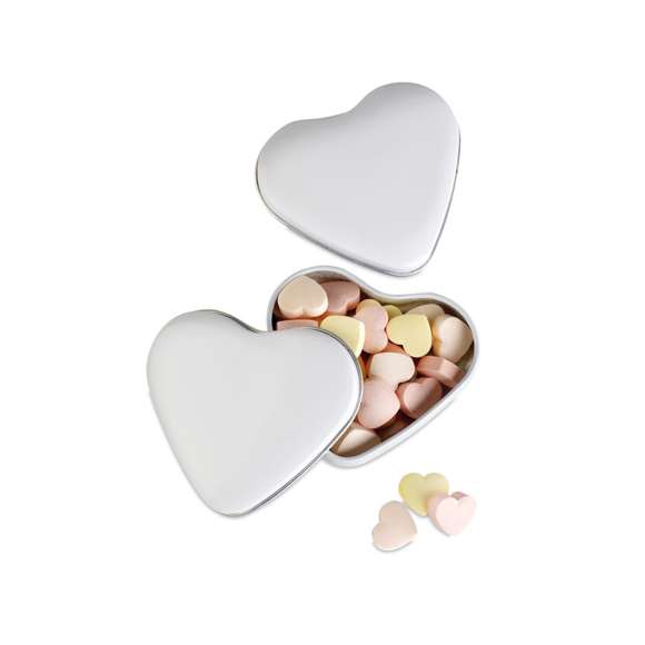 Caja corazón con caramelos