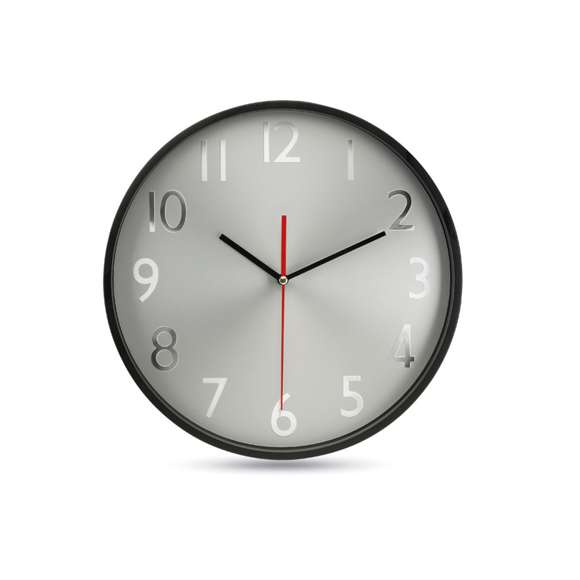 Reloj pared esfera plateada