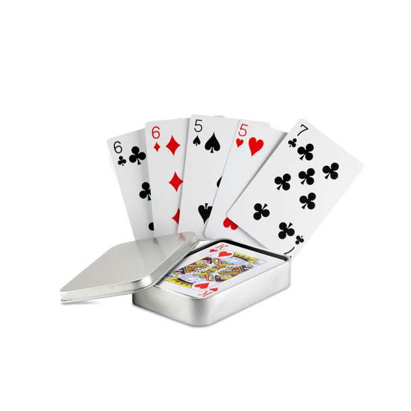 Juego de cartas caja metal
