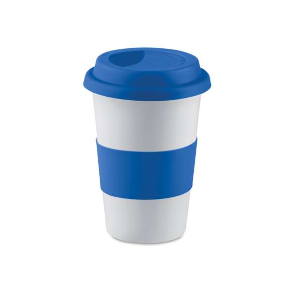 Taza cerámica y tapa silicona