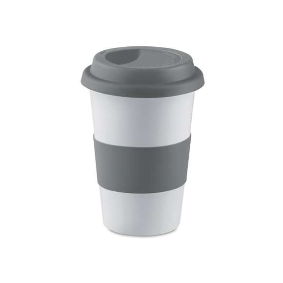 Taza cerámica y tapa silicona