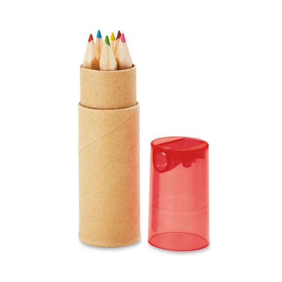 6 lápices de color en tubo