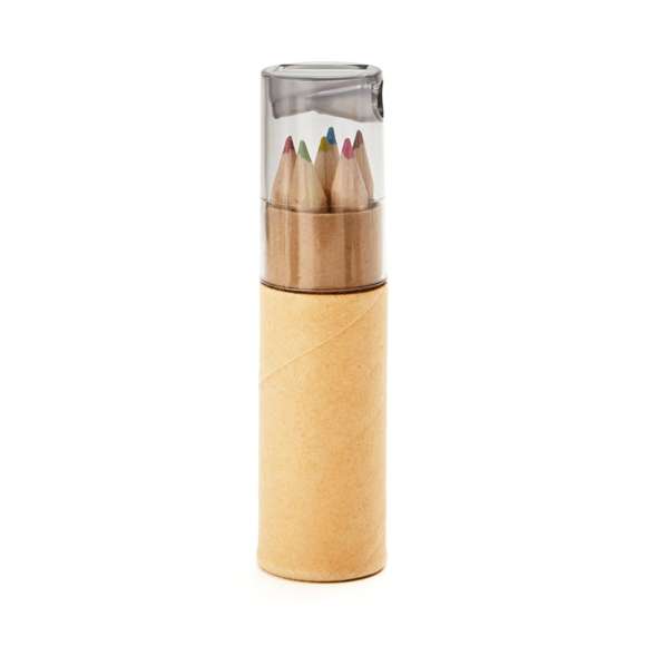 6 lápices de color en tubo