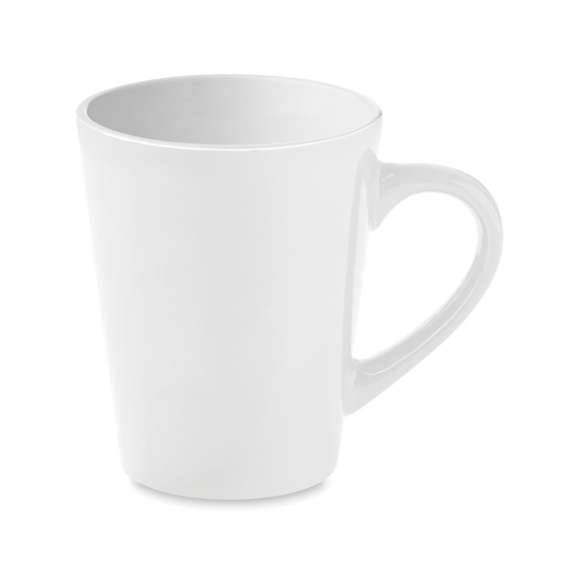 Taza de cerámica con diseño navideño vintage y 320 ml de capacidad, apta para microondas. Presentada en atractiva caja individual kraft.