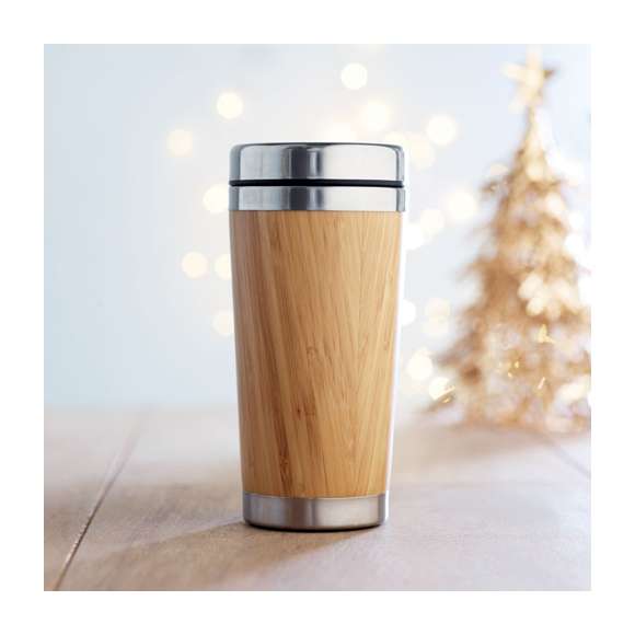 Vaso bambú doble capa 400 ml