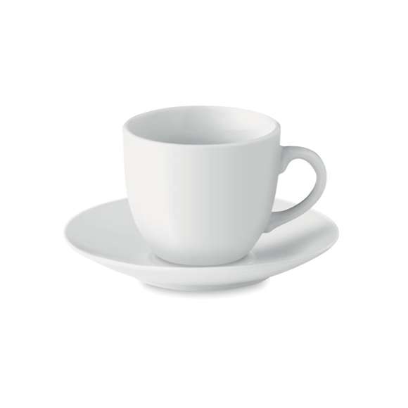 Taza y plato cerámica café