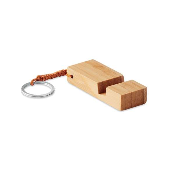 Llavero de bambú con soporte