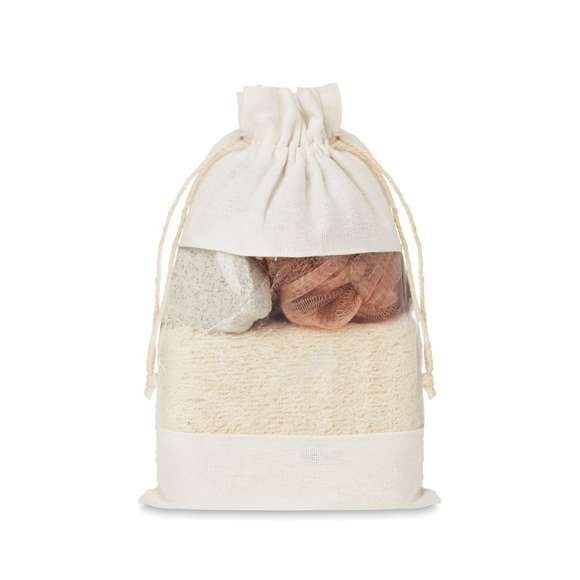 Set de baño en bolsa jute