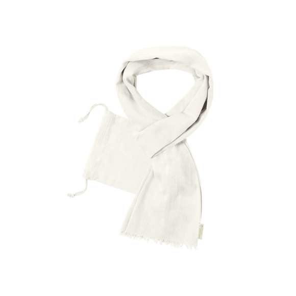 Foulard fabricado en material 100% algodón orgánico y con certificación GOTS (Global Organic Textile Standard, ó Norma Mundial de Textiles Orgánicos) que garantiza que los tejidos están hechos de fibras orgánicas. Disponible en variada gama de colores, con funda de algodón orgánico y cierre de cordón a juego. Con etiqueta distintiva algodón orgánico.