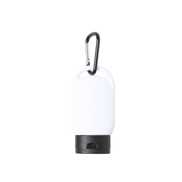Crema de protección solar factor 30. Presentada en práctico bote de 30ml y acabado frosted. Disponible en variada gama de colores, con mosquetón de transporte a juego.