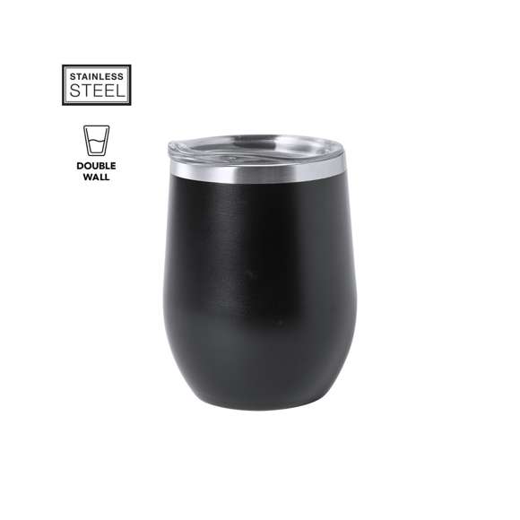 Vaso térmico de sobremesa fabricado en acero inox, con doble pared y 350ml de capacidad. Incluye tapa con dosificador y abrefácil. Disponible en variada gama de colores. Presentada en atractiva caja de diseño.