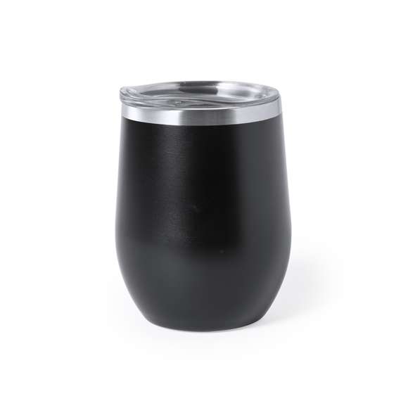 Vaso térmico de sobremesa fabricado en acero inox, con doble pared y 350ml de capacidad. Incluye tapa con dosificador y abrefácil. Disponible en variada gama de colores. Presentada en atractiva caja de diseño.