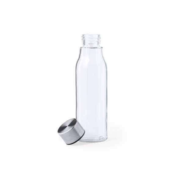 Bidón en alta calidad, de 550ml de capacidad. Fabricado en cristal de borosilicato, que ofrece una resistencia y durabilidad excepcionales, alargando su vida útil y pudiendo ser reutilizado infinidad de veces. Tapón en acero inox, libre de BPA. Presentado en atractiva caja de diseño.