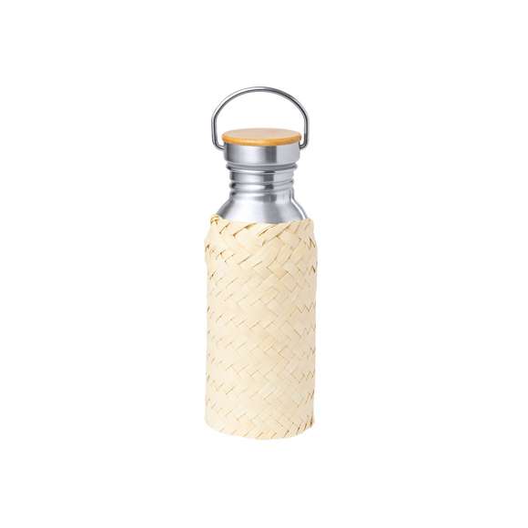  	Bidón Limited Edition. Envuelto en un ecodiseño de líneas suaves, este bidón combina cuerpo en acero inoxidable, funda de paja y tapón de seguridad a rosca con base de bambú. Incluye asa de transporte. De 600ml de capacidad. 	 	De la perfecta combinación entre exclusividad y diseño, nace Limited Edition, una colección especial de ideas promocionales de edidición limitada. Un nuevo concepto, inspirado en la fusión de artículos premium con las últimas y más novedosas tendencias y que cuenta con una seleción limitada de unidades, convirtiendo así un regalo en una experiencia única e inolvidable. 	 	Exclusivo estuche de presentación Limited Edition, con diseño protegido por derechos de propiedad industrial. 	 	Incluida tarjeta con descripción de Limited Edition en cartón reciclado.