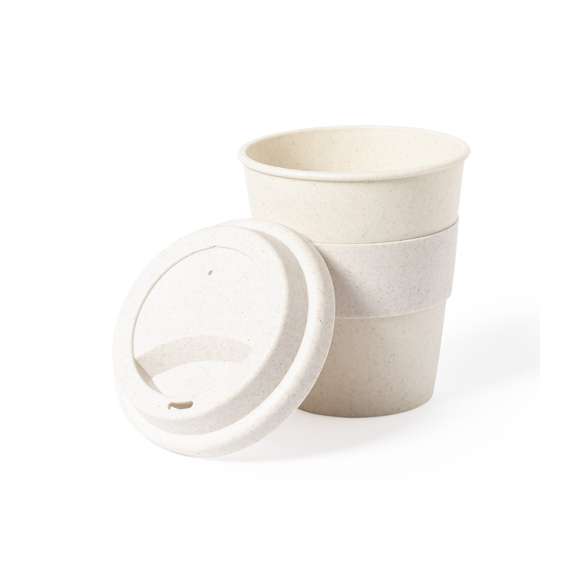 Vaso fabricado en PP veteado y de 350ml de capacidad. Tira antiquemaduras y tapa dosificador en TPR. Certificación Food Grade, garantizando la seguridad cuando los alimentos entran en contacto con el material usado para fabricar el producto.