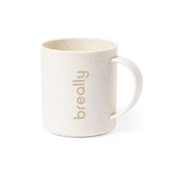 Taza fabricada en PP veteado y 350ml de capacidad. Con certificación Food Grade, garantizando la seguridad cuando los alimentos entran en contacto con el material usado para fabricar el producto.