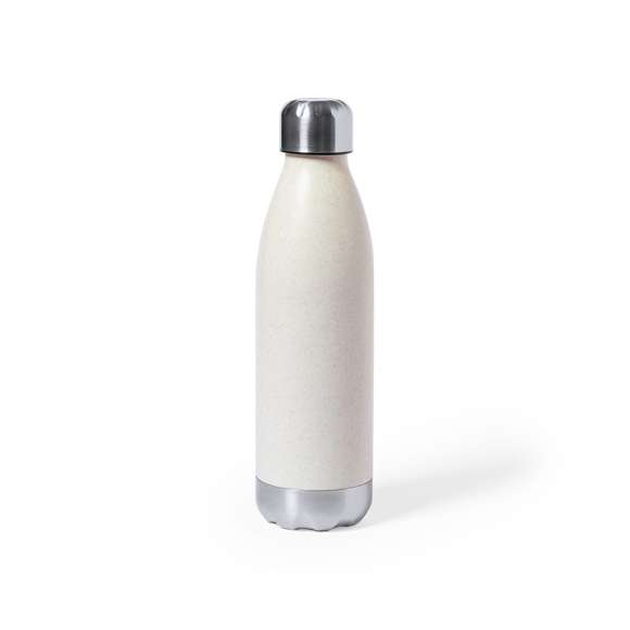 Bidón en combinación de PE veteado con base y tapón en acero inox. De 700ml de capacidad, con tapón de seguridad libre de BPA. Certificación Food Grade, garantizando la seguridad cuando los alimentos entran en contacto con el material usado para fabricar el producto.