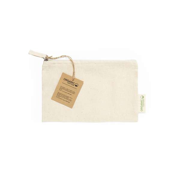  	Neceser fabricado en material100% algodón orgánico de 180g/m2 y en tono natural. Con certificación GOTS (Global Organic Textile Standard, ó Norma Mundial de Textiles Orgánicos) que garantiza que los tejidos están hechos de fibras orgánicas. Cierre de cremallera con tirador a juego y distintivo eco en etiqueta exterior. Incluye hangtag de cartón reciclado con distintivo eco.