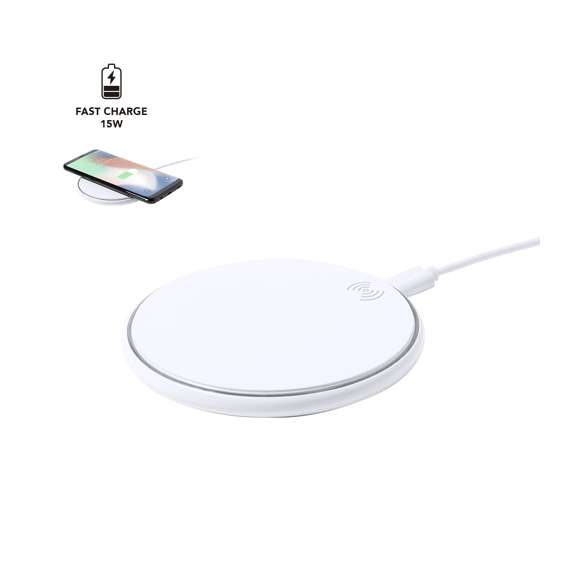 Cargador inalámbrico circular, con carga rápida de 15W y base antideslizante. Cable micro USB incluido y compatible con smartphones con tecnología de carga inalámbrica. Presentado en atractiva caja de diseño. Disponible manual de instrucciones en español e inglés. En cumplimiento con los requisitos de seguridad: Sistema de protección contra sobrecalentamiento.Sistema de protección contra sobrecarga.Sistema de bloqueo para evitar cortocircuitos.