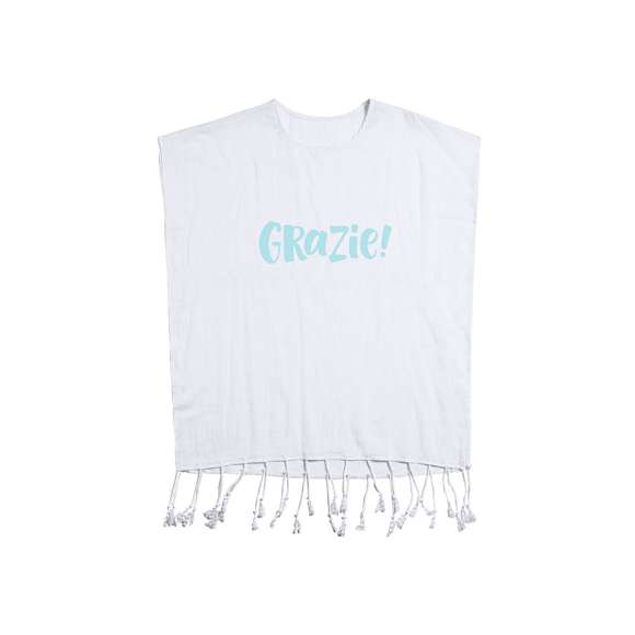 Kaftán de suave tacto y terminación con flecos. Talla única para adulto y fabricado en material 100% algodón.