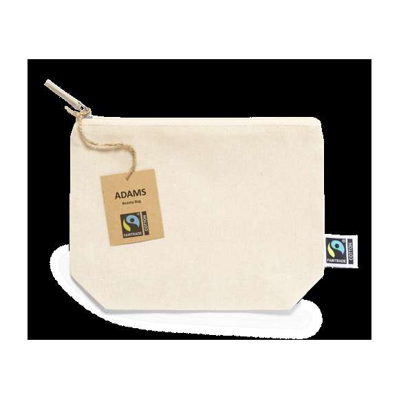 Neceser de línea nature, fabricado en 100% algodón de 180g/m2 en tono natural. Con certificación Fairtrade (Comercio Justo) un sistema comercial solidario y alternativo al convencional que persigue el desarrollo de los pueblos y la lucha contra la pobreza. Compartimento principal con cierre de cremallera y tirador a juego, incluida etiqueta Fairtrade y hangtag distintivo en cartón reciclado.