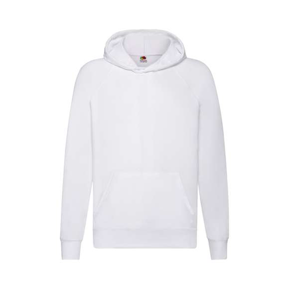 Sudadera unisex para niños Lightweight Hooded Sweat de Fruit Of The Loom. Fabricada en felpa sin cepillar, en combinación de materiales 80% algodón + 20% poliéster de 240g/m2. Capucha sin cordón de ajuste para garantizar la seguridad de los niños y en cumplimiento con la legislación europea de ropa infantil. Manga ranglán y bolsillo frontal tipo canguro, con cintura y puños en algodón/ LYCRA®. Disponible en variada gama de colores y en tallas 5-6, 7-8, 9-11, 12-13, 14-15.
