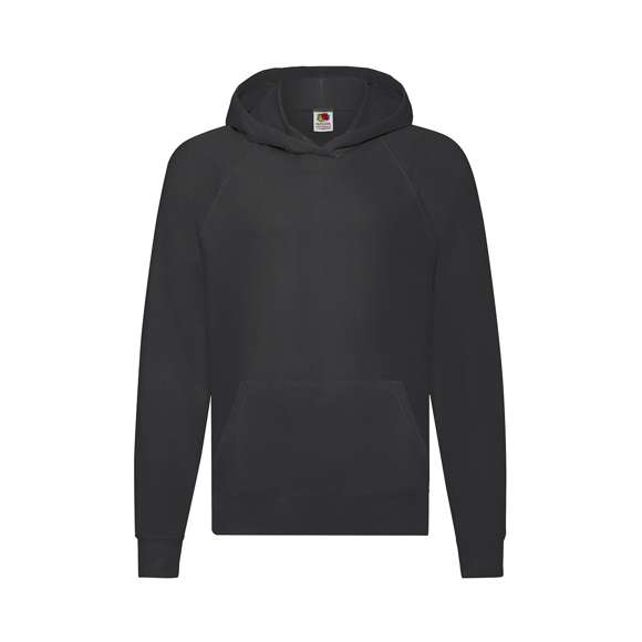 Sudadera unisex para niños Lightweight Hooded Sweat de Fruit Of The Loom. Fabricada en felpa sin cepillar, en combinación de materiales 80% algodón + 20% poliéster de 240g/m2. Capucha sin cordón de ajuste para garantizar la seguridad de los niños y en cumplimiento con la legislación europea de ropa infantil. Manga ranglán y bolsillo frontal tipo canguro, con cintura y puños en algodón/ LYCRA®. Disponible en variada gama de colores y en tallas 5-6, 7-8, 9-11, 12-13, 14-15.