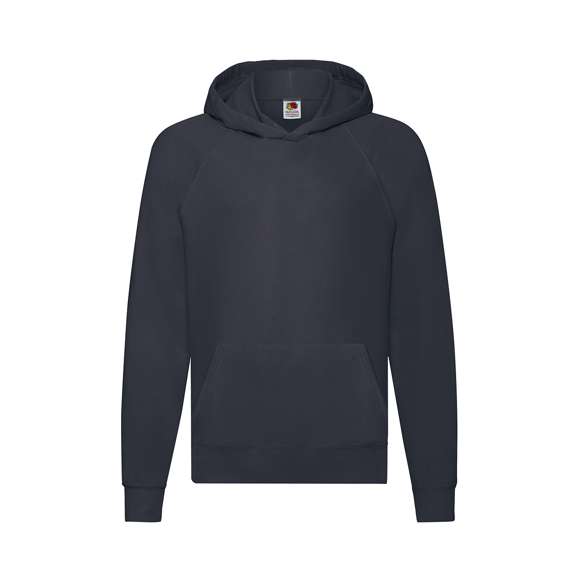 Sudadera unisex para niños Lightweight Hooded Sweat de Fruit Of The Loom. Fabricada en felpa sin cepillar, en combinación de materiales 80% algodón + 20% poliéster de 240g/m2. Capucha sin cordón de ajuste para garantizar la seguridad de los niños y en cumplimiento con la legislación europea de ropa infantil. Manga ranglán y bolsillo frontal tipo canguro, con cintura y puños en algodón/ LYCRA®. Disponible en variada gama de colores y en tallas 5-6, 7-8, 9-11, 12-13, 14-15.