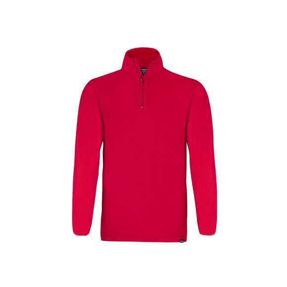 Chaqueta unisex en cálido y suave micro polar fleece RPET de 155g/m2 con tratamiento anti-pilling. Material elaborado a partir de plástico reciclado, para así fomentar la reutilización de residuos plásticos y contribuir a la sostenibilidad del planeta. Con distintivo eco en dobladillo inferior de la prenda.  Cuello con cierre de cremallera y cintura elástica. Disponible en tallas S, M, L, XL, XXL.
