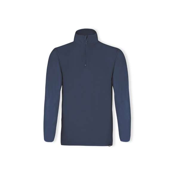 Chaqueta unisex en cálido y suave micro polar fleece RPET de 155g/m2 con tratamiento anti-pilling. Material elaborado a partir de plástico reciclado, para así fomentar la reutilización de residuos plásticos y contribuir a la sostenibilidad del planeta. Con distintivo eco en dobladillo inferior de la prenda.  Cuello con cierre de cremallera y cintura elástica. Disponible en tallas S, M, L, XL, XXL.