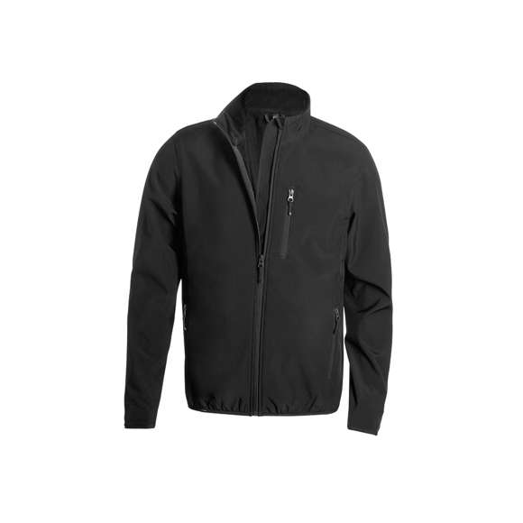 Chaqueta impermeable y transpirable en combinación de materiales RPET, elaborados a partir de plástico reciclado, para así fomentar la reutilización de residuos plásticos y contribuir a la sostenibilidad del planeta: exterior en soft shell y elastano de 300g/m2 con interior en 100% poliéster microfleece. Con distintivo eco en dobladillo inferior de la prenda. bramp;gt  Resistente al viento y al agua, con cierre de cremallera y tiradores a juego. Incluye bolsillo frontal en pecho y laterales con cierre de cremallera invisible y tiradores a juego. Disponible en variada gama de colores y en tallas S, M, L, XL, XXL.