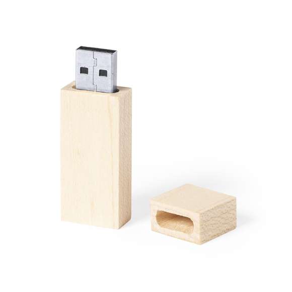 Memoria USB de línea nature de 16GB de capacidad. Fabricada en madera, para así fomentar la utilización de materiales naturales. Presentada en atractiva caja de diseño eco.