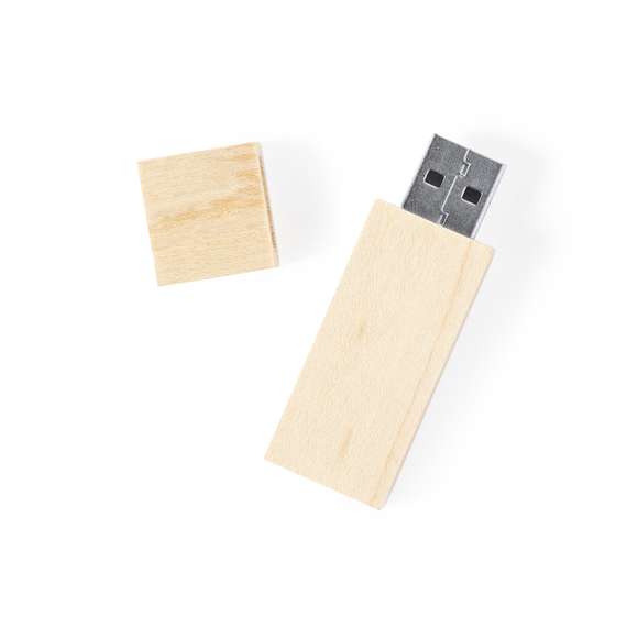 Memoria USB de línea nature de 16GB de capacidad. Fabricada en madera, para así fomentar la utilización de materiales naturales. Presentada en atractiva caja de diseño eco.