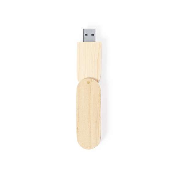 Memoria USB de línea nature plegable, de 16GB de capacidad. Fabricada en madera, para así fomentar la utilización de materiales naturales. Presentada en atractiva caja de diseño eco.