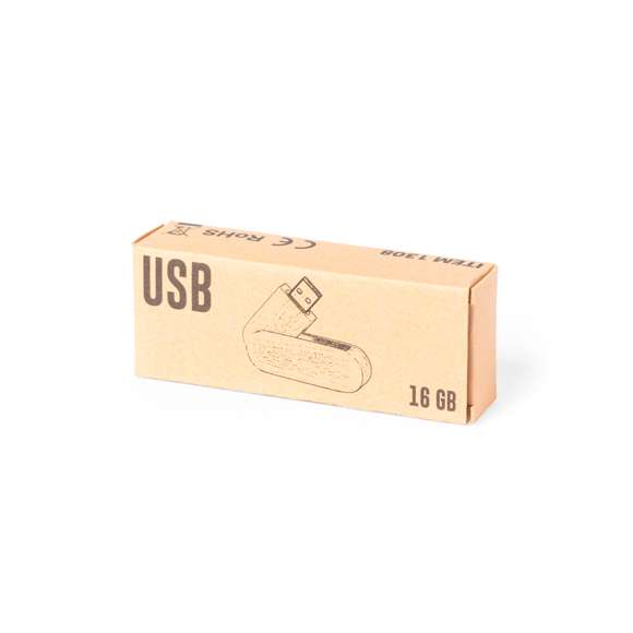 Memoria USB de línea nature plegable, de 16GB de capacidad. Fabricada en madera, para así fomentar la utilización de materiales naturales. Presentada en atractiva caja de diseño eco.
