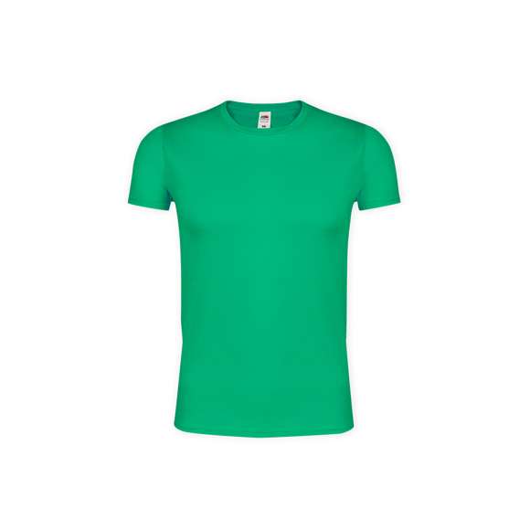 Camiseta para adulto color Iconic de Fruit Of The Loom. Fabricada en material 100% algodón peinado Ring Spun de 150g/m2 hilado en anillo. De tacto suave y corte moderno, con cuello redondo estrecho de canalé1x1 y tapeta a juego. Etiqueta fácilmente removible y disponible en variada gama de colores. Tallas S, M, L, XL, XXL.